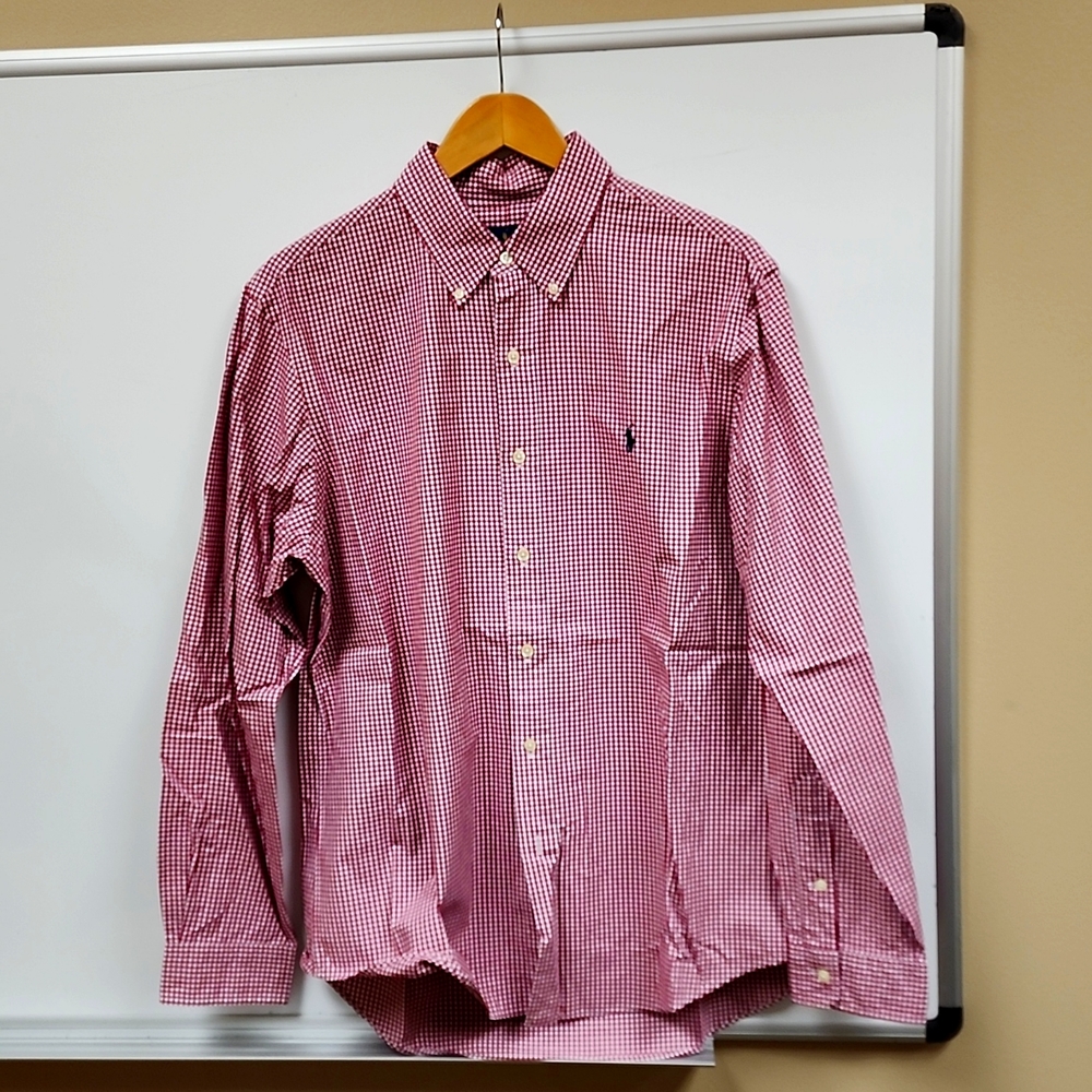 Ralph Lauren Red Gingham Button Down Shirt (L)